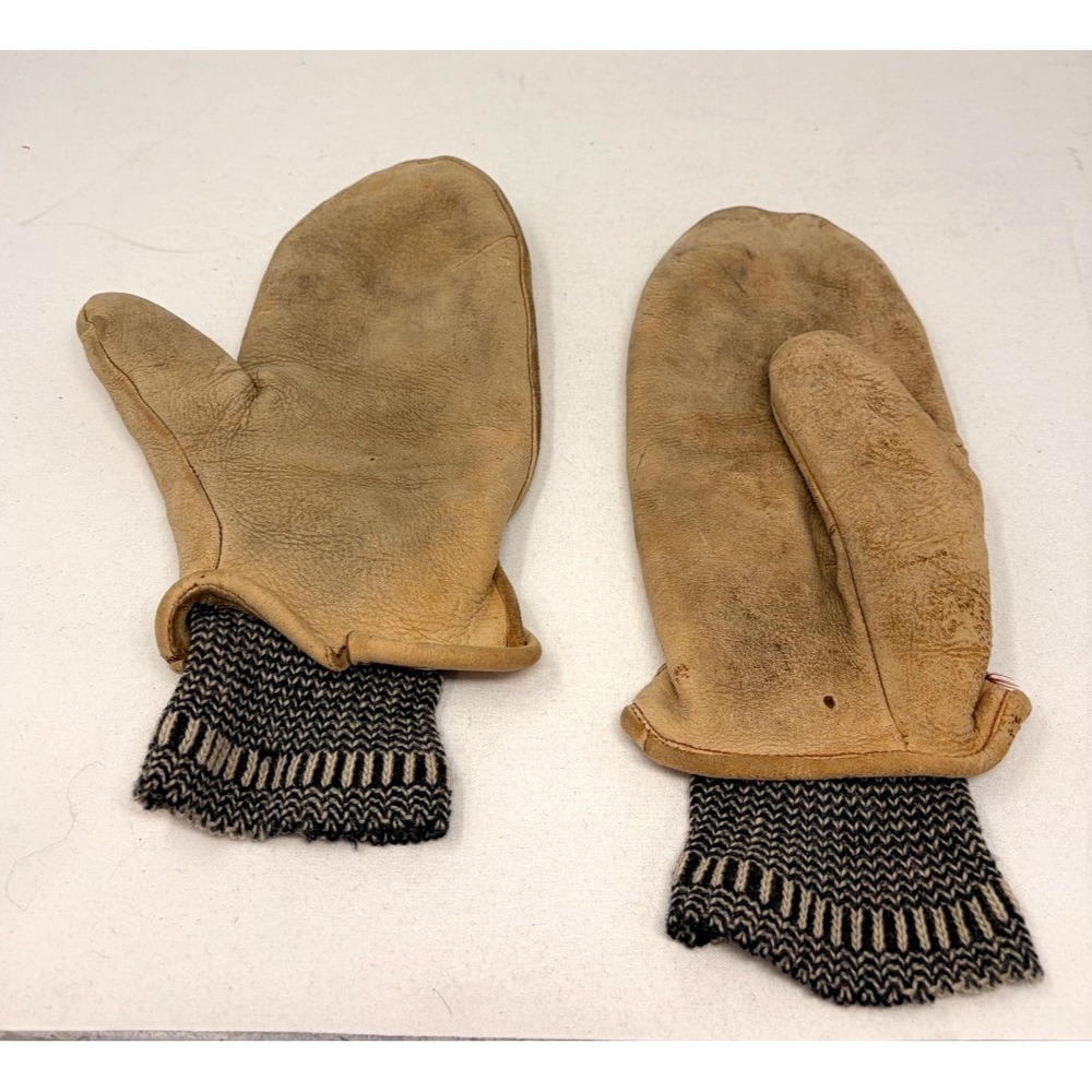 VTG Pre Loved Leather Chopper Mittens Winter Work Gloves Authentic Workman